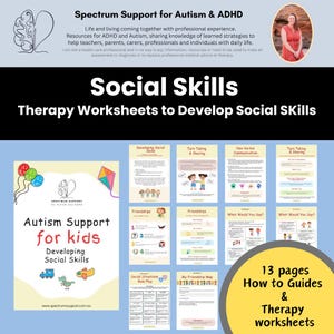 Autism Social Skills Therapy Worksheets: Friendship Skills (Digital Download)