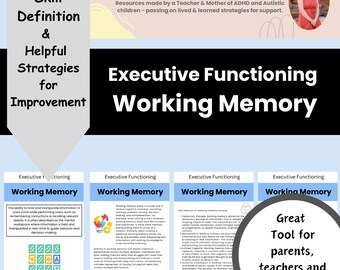 ADHD Autism Support: Executive Functioning & Working Memory (PDF Download)