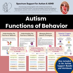 Folha de dicas sobre comportamento do autismo explica razões comuns para comportamentos Suporte ao crescimento Paternidade Educação domiciliar Pais Professores Terapeutas Folheto Ferramenta