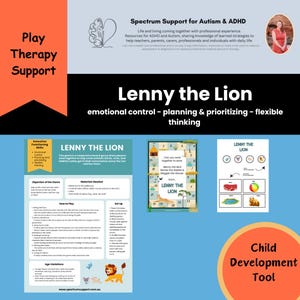 Lenny the Lion Game: Play Therapy for Executive Functioning (PDF Pattern)