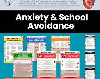 Autism ADHD Mental Health Support: School Anxiety Coping Skills (Digital Download)