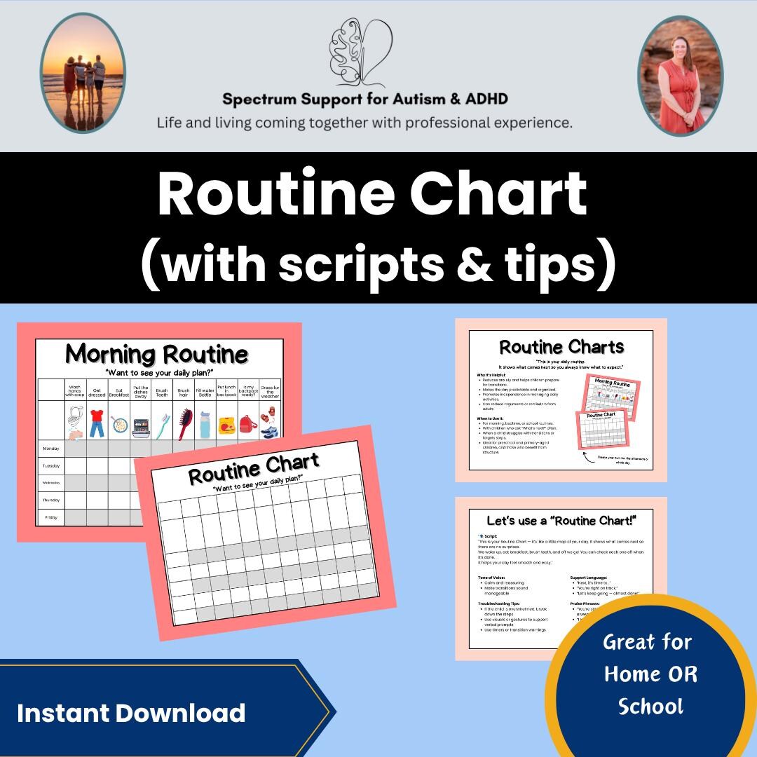 Autism Visual Routine Chart: ADHD Behavior Management Poster (digital ...