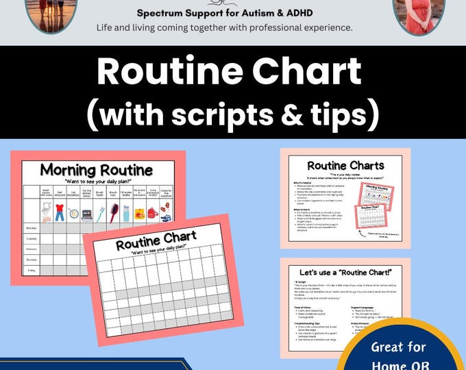 Autism Visual Routine Chart: ADHD Behavior Management Poster (digital ...