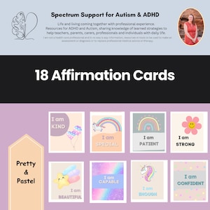 Tägliche Positive Affirmationskarten Bunte Angstbewältigungskarten Selbstliebe CBT Positives Denken Life Coach Schulpsychologe