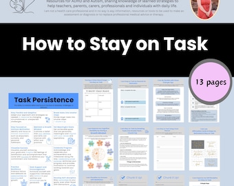 ADHD Autismus Aufgabenabschlussanleitung: Unterstützung der Exekutivfunktion (digitaler Download)