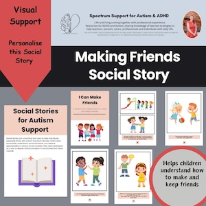 Making Friends Social Story: Autism Visuals, Confidence Skills (PDF Download)