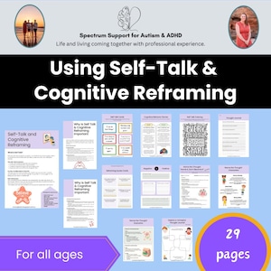 Self Talk Cognitive Reframing Wsparcie ADHD Pomoc dla osób z autyzmem Dorośli Dzieci i nastolatki Klasa integracyjna Zasoby dla nauczycieli Zdrowe pozytywne myślenie