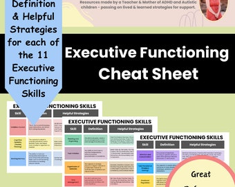 Hoja de referencia sobre habilidades de funcionamiento ejecutivo: Apoyo para el TDAH y el autismo (Descarga digital)