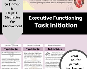 Executive Functioning Task Initiation Help Posters: ADHD & Autism Support (Digital Download)