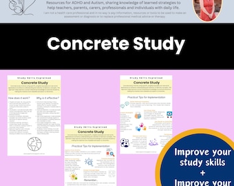 Concrete Study Skills Guide: ADHD & Autism Support (Digital Download)