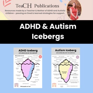 Autism and ADHD Iceberg Posters – Awareness, Signs and Symptoms (Digital Download)