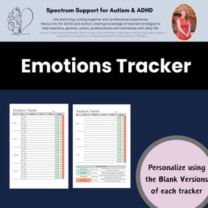 Känslohjulsdiagram: Emotionellt stöd, ADHD och autismspektrum (PDF nedladdningsbar utskrift)
