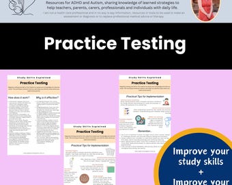 Study Skills Exam Guide: Practice Testing for ADHD & Autism (Digital Download)