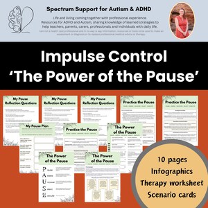 Impulse Control Worksheets: Adult ADHD & Autism Support (Digital Download)