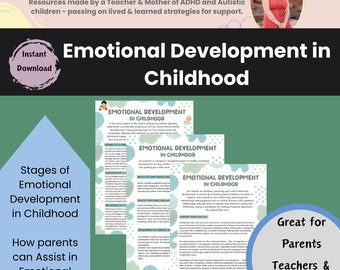Child Emotional Development Stages: Parent Support Handout (Digital Download)