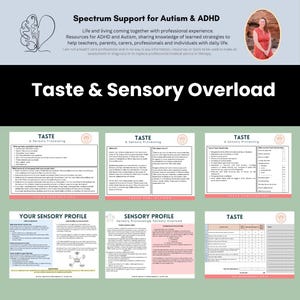 Sensory Processing & Sensory Overload Taste Sensitivity Profile Autism Support Kids with ADHD Sensory Processing Disorder Parent Coping Tool