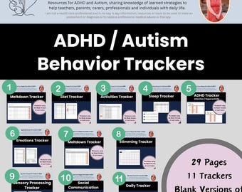 Autismus ADHS Behaviour Tracker: Alltags Checkliste, Emotionen, Bewältigung (Digitaler Planer)