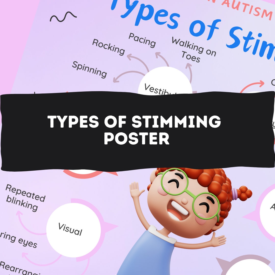 Types of Stimming Poster for Therapists and Psychologists, Teachers and ...