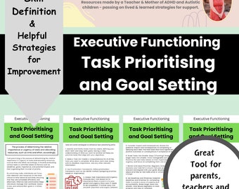 Executive Functioning Skills Posters: Goal Setting & Task Prioritizing (PDF Download)