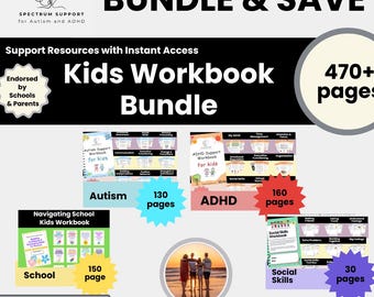 ADHD Autism Social Skills Workbook Bundle: Ages 7-14 (PDF Download)