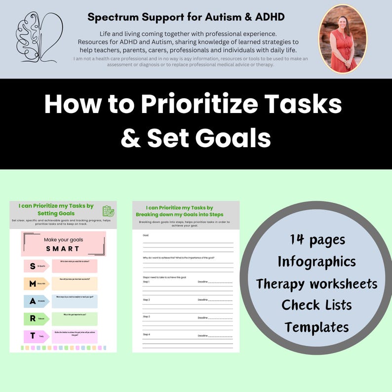 Executive Functioning Activities Prioritize Tasks Therapy Worksheets ...