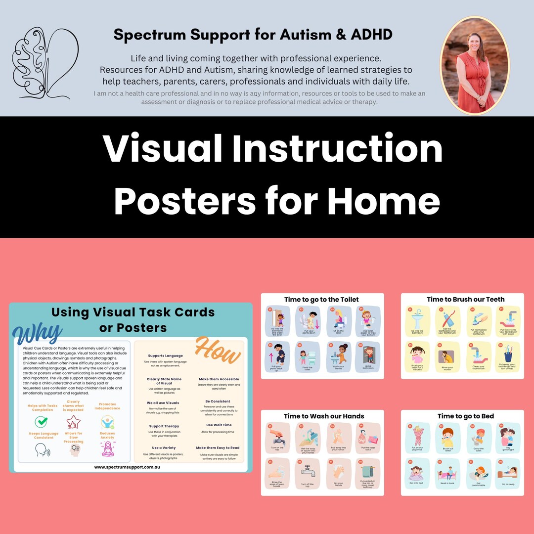 Step by Step Visual Instructions With Pictures for Home Autism Parent ...