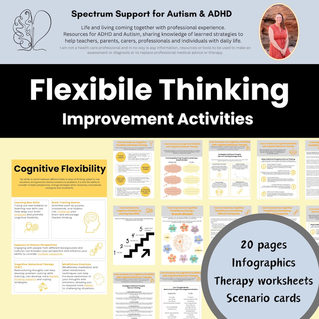 Executive Functioning Activities Flexible Thinking Therapy Worksheets ...
