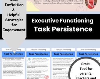 Poster 'Taak volharding': executief functioneren ADHD en autisme (digitale download)