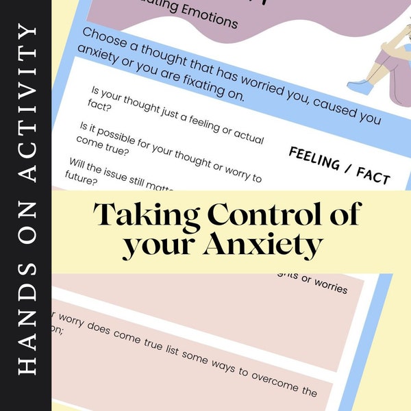 Taking Control of Your Anxiety - parent support and self help, teacher resource, therapy worksheet, ADHD resource, anxiety help Autism tools