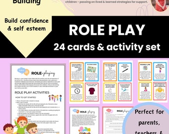 Social Skills Role Play Cards: Autism, ADHD Confidence Builder (Digital Download)