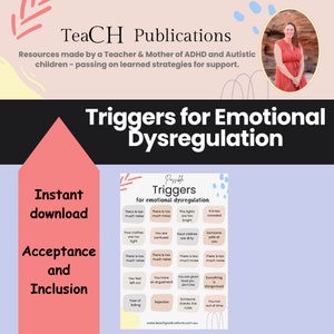 Emotional Regulation Meltdown löst Poster aus: ADHD, Autism Support (Digitaler Download)