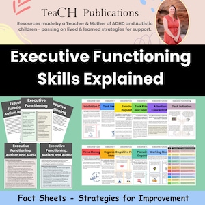 Pu&ograve; includere: Un'infografica colorata intitolata "Competenze esecutive spiegate" con testo e immagini sulle competenze esecutive. L'infografica include le seguenti competenze: Controllo dell'inibizione, Persistenza nel compito, Regolazione emotiva, Priorit&agrave; dei compiti e gestione degli obiettivi, Attenzione e concentrazione, e Inizio dei compiti. L'infografica include anche una sezione sulle competenze esecutive per l'autismo e l'ADHD.