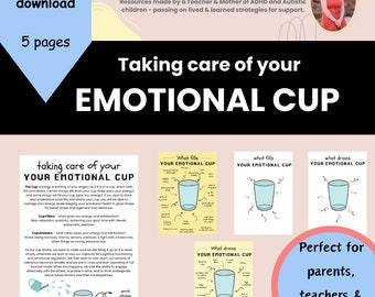 Handout Becher zur emotionalen Unterstützung: Selbsthilfe Psychische Gesundheit (PDF Download)