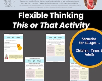 Flexibles Denken Dies oder Das-Szenario Karten: Problemlösungsaktivitäten (Digitaler Download)