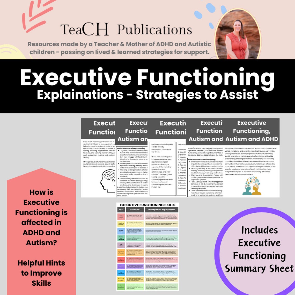 Executive Functioning Skills Worksheets: ADHD & Autism Support (digital ...