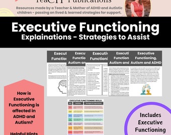 Executive Functioning Skills Worksheets: ADHD & Autism Support (Digital Download)