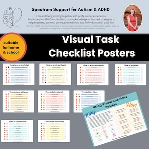 Lista de verificación para el autismo Tarea visual Programa visual para el autismo Alumno de la camada para el autismo Ayudante para el autismo Lista de verificación visual Rutina para el autismo Habilidades para la vida diaria