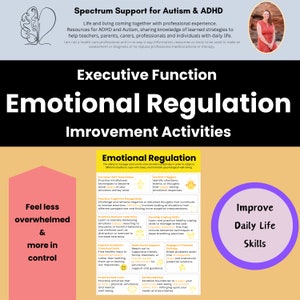 Executive Function & Emotional Regulation Sheet: ADHD, Autism, Therapy ...