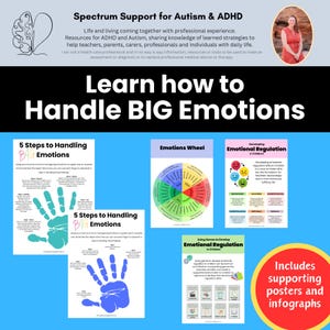Große Emotionen Diagramm Gefühle Poster Emotionale Unterstützung Sozial emotionales Lernen Elternschaft Beruhigung Hilfe Schule Psychologe Therapie Raumdekor