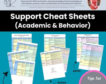 Arkusze ściągawek: Strategie wsparcia dla osób z ADHD i autyzmem (wersja cyfrowa do pobrania)