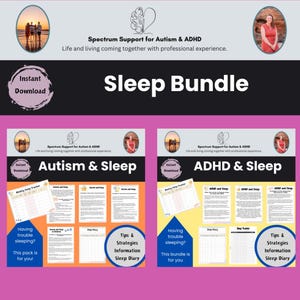 ADHD 自閉症睡眠バンドル：睡眠衛生、気分トラッカー（デジタルダウンロード）
