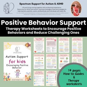 Autism Positive Behavior Support: Therapy Worksheets (Digital Download)