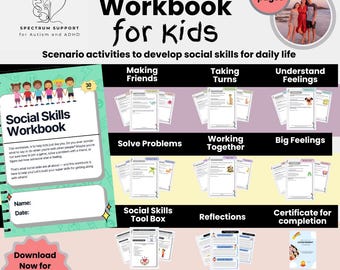 Social Skills Workbook Scenarios Activities Executive Function Boost Confidence
