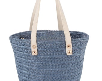 Straw Bucket Tote