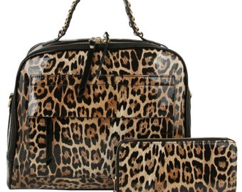 Borsa a tracolla alla moda 2 in 1 leopardata