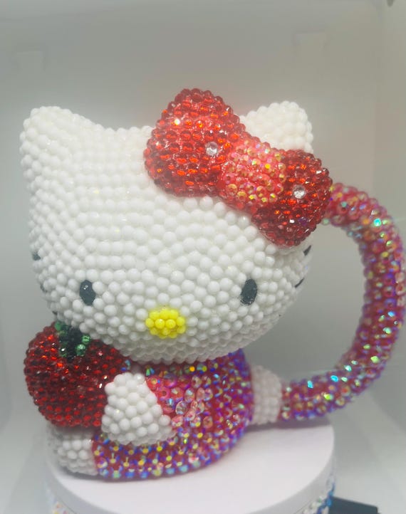 ハンドメイドラインストーンハローキティマグカップ：3Dセラミック 