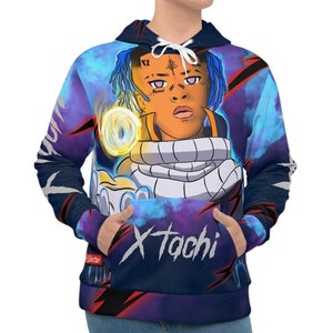 Sudadera con capucha de anime X Tachi para adolescentes y adultos, sudadera colorida de manga larga con capucha con cordón, bolsillo tipo canguro, poliéster suave