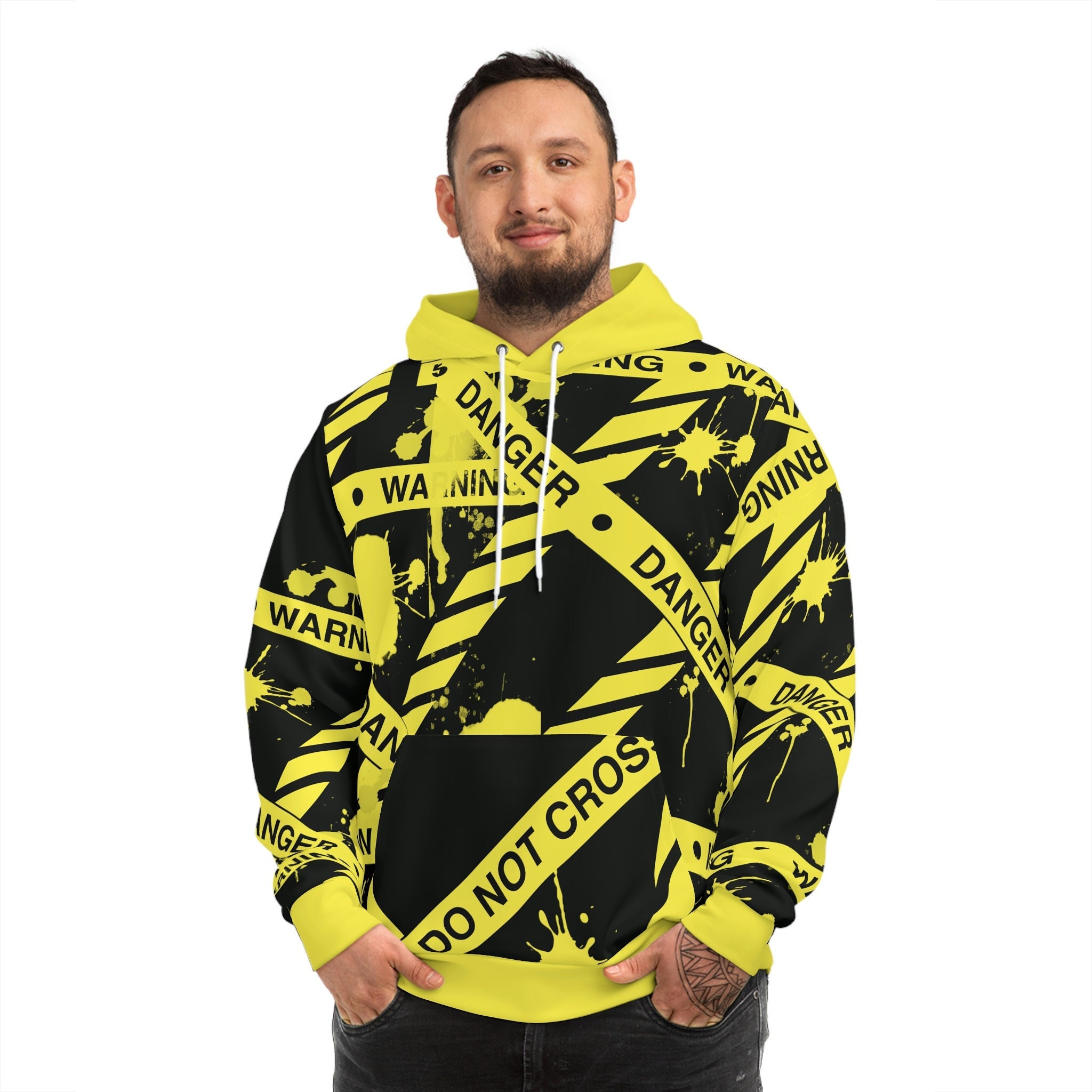 Caution Zone Unique Caution Tape Hoodie for Men and Women - Etsy