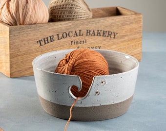 Yarn Bowl | Crochet Large Yarn Bowl Handmade Ceramic | Yarn Holder | Grandmother Gift