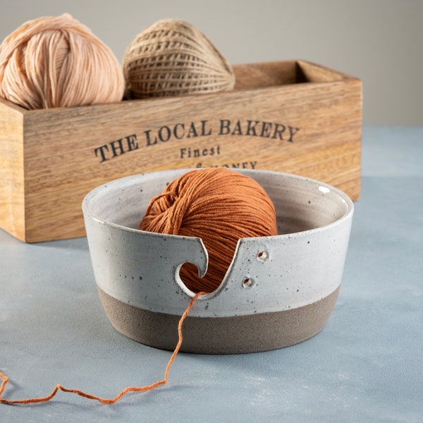 Yarn Bowl | Crochet Large Yarn Bowl Handmade Ceramic | Yarn Holder | Grandmother Gift